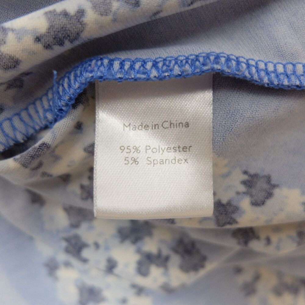 Leota Nordstrom Vibrant Blue Floral Stripe Faux Wrap Dress Size Small - Picture 7 of 9
